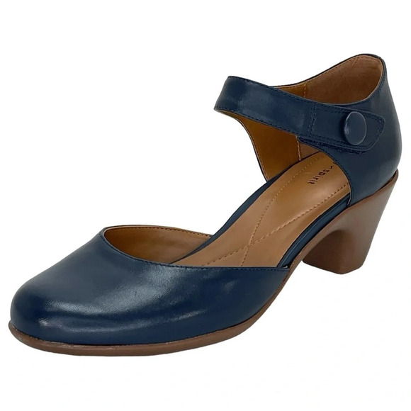 Easy Spirit Clarice Dark Blue Leather Womens Heels Size 10M - Picture 2 of 16